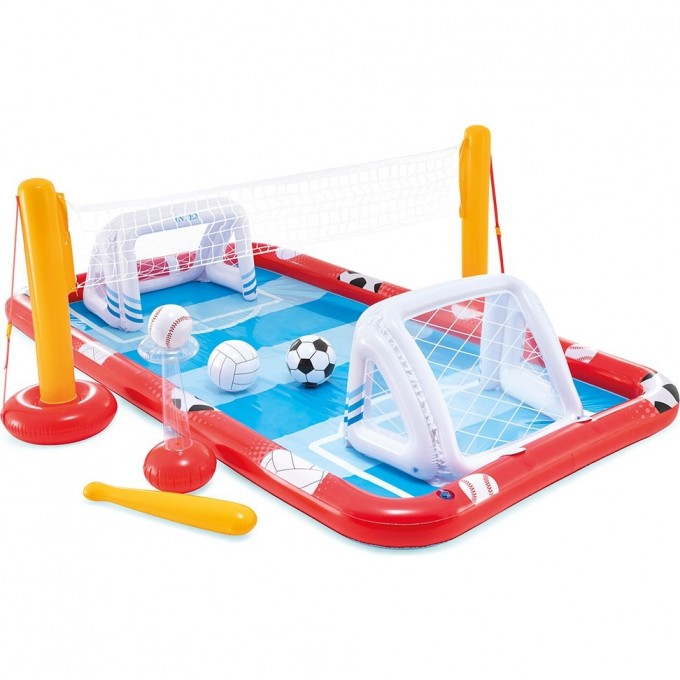Игровой центр 325*267*102см INTEX "АКТИВНЫЙ СПОРТ" с воротами, волейбольной сеткой и мячами, 470л, от 3 лет 57147 Игровой центр 325*267*102см INTEX "АКТИВНЫЙ СПОРТ" с воротами, волейбольной сеткой и мячами, 470л, от 3 лет 57147