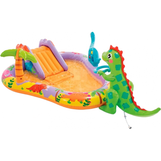 Игровой центр INTEX "ДИНО ПАРК" 201х157х69см с разбрызгивателем горкой и шарами, 159л, до 54кг, от 2 лет 56139 Игровой центр INTEX "ДИНО ПАРК" 201х157х69см с разбрызгивателем горкой и шарами, 159л, до 54кг, от 2 лет 56139