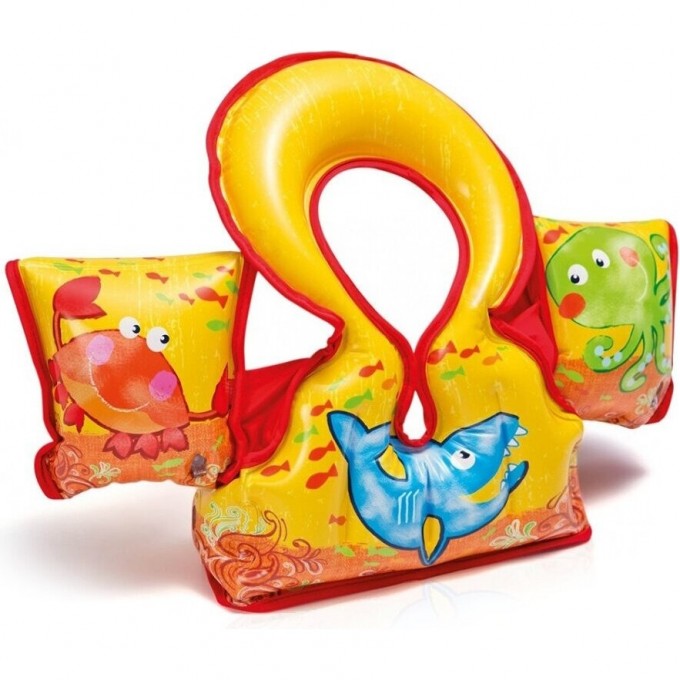 Жилет для плавания INTEX "АКУЛА" 66х44см с нарукавниками, 3-6 лет 58673 Жилет для плавания INTEX "АКУЛА" 66х44см с нарукавниками, 3-6 лет 58673