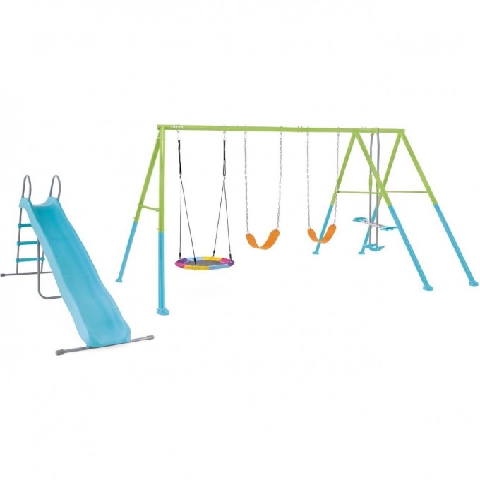 Качели детские INTEX "КОМПЛЕКС 4 КАЧЕЛИ+ГОРКА" 472х254х211см от 3 до 10 лет 44151 Качели детские INTEX "КОМПЛЕКС 4 КАЧЕЛИ+ГОРКА" 472х254х211см от 3 до 10 лет 44151