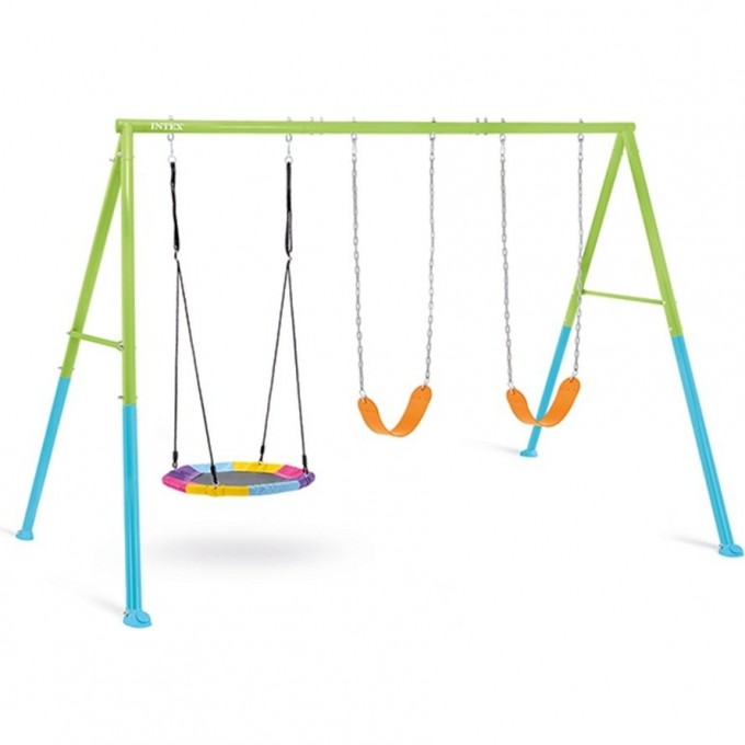 Качели детские INTEX "ТРИ КАЧЕЛИ" 361х254х211см от 3 до 10 лет 44133 Качели детские INTEX "ТРИ КАЧЕЛИ" 361х254х211см от 3 до 10 лет 44133