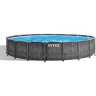 Каркасный бассейн INTEX GREY WOOD PRISM FRAME 549х122см, 24311л фильтр-насос 5678л\ч, лестница, тент, подстилка 26744
