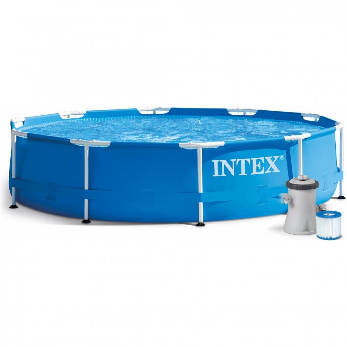 Каркасный бассейн INTEX METAL FRAME 305х76см, 4485л, фильтр-насос 1250л/ч 28202