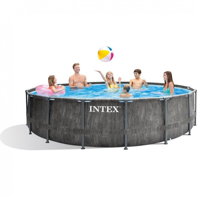 Каркасный бассейн INTEX PRISM FRAME "GREYWOOD" 26742 457х122см, фильтр-насос, лестница, тент, подстилка 26742NP Каркасный бассейн INTEX PRISM FRAME "GREYWOOD" 26742 457х122см, фильтр-насос, лестница, тент, подстилка 26742NP
