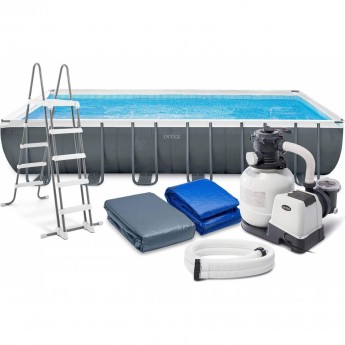 Каркасный бассейн INTEX ULTRA FRAME 26368 732х366х132см, фильтр-насос, лестница, тент, подстилка Каркасный бассейн INTEX ULTRA FRAME 26368 732х366х132см, фильтр-насос, лестница, тент, подстилка