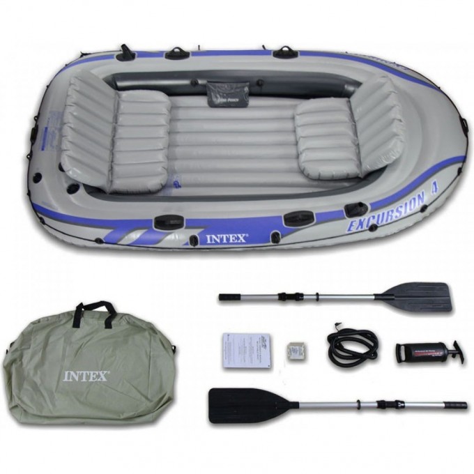 Лодка INTEX EXCURSION 4 местная, 315 х 165 х 43 см, вёсла, насос, до 500 кг 68324 Лодка INTEX EXCURSION 4 местная, 315 х 165 х 43 см, вёсла, насос, до 500 кг 68324