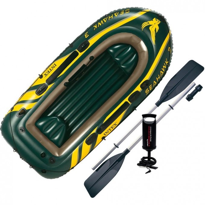 Лодка INTEX SEAHAWK 3 , трёхместная с сиденьями, до 300 кг 68380 Лодка INTEX SEAHAWK 3 , трёхместная с сиденьями, до 300 кг 68380