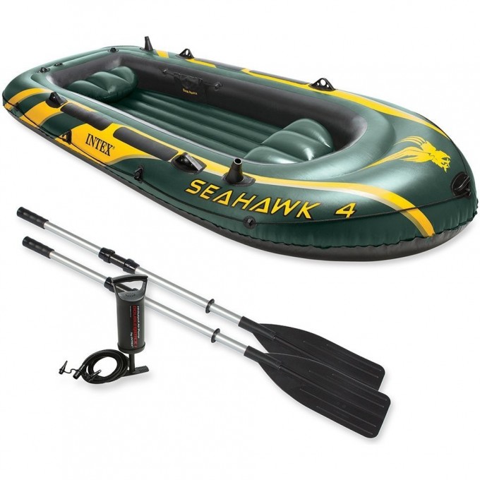 Лодка INTEX SEAHAWK 4 , 4 местная, 351 х 145 х 48 см, вёсла, насос, до 480 кг 68351 Лодка INTEX SEAHAWK 4 , 4 местная, 351 х 145 х 48 см, вёсла, насос, до 480 кг 68351