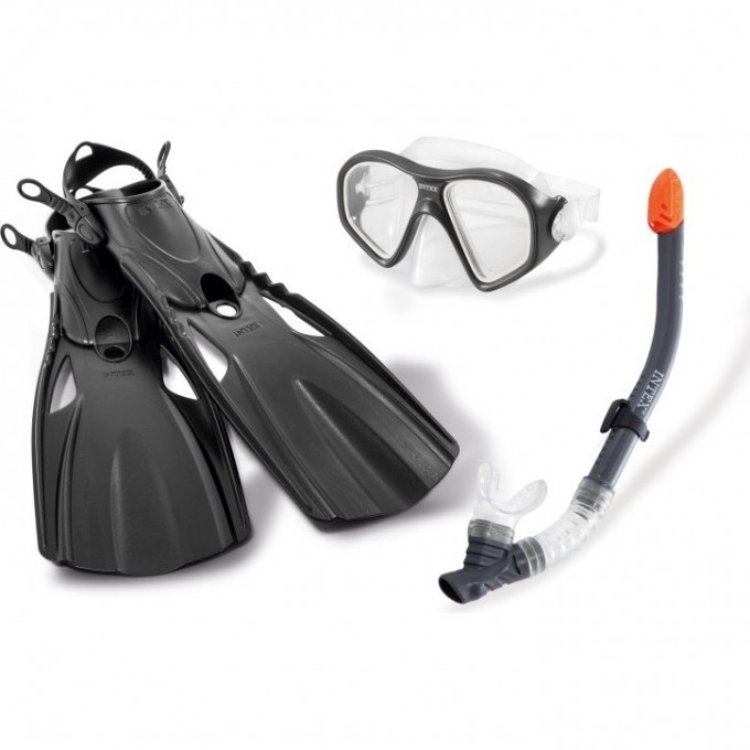 Набор для подводного плавания INTEX REEF RIDER , 3 предмета: маска, трубка, ласты, от 14 лет 55657 Набор для подводного плавания INTEX REEF RIDER , 3 предмета: маска, трубка, ласты, от 14 лет 55657