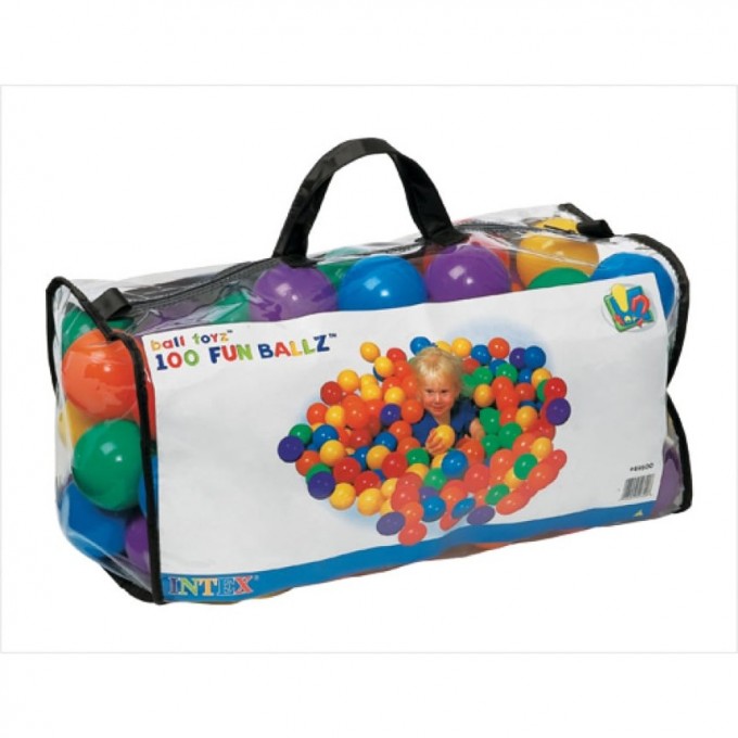 Пластиковые мячи INTEX 6,5 см 100 шт от 2 лет 49602 Пластиковые мячи INTEX 6,5 см 100 шт от 2 лет 49602
