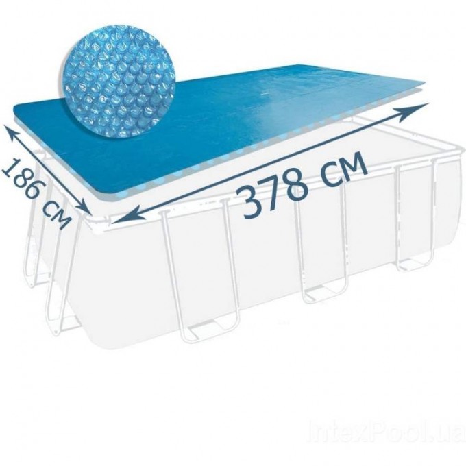 Солнечное покрывало INTEX для бассейна Rectangular Frame 400x200см (378x186см, 160мкр (150g/m2)), 28028 Солнечное покрывало INTEX для бассейна Rectangular Frame 400x200см (378x186см, 160мкр (150g/m2)), 28028