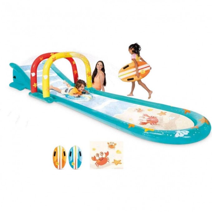 Водная дорожка INTEX "ВЕСЕЛАЯ ГОРКА" 561х137х99см с 2-мя серфами до 100кг от 6 лет 56167 Водная дорожка INTEX "ВЕСЕЛАЯ ГОРКА" 561х137х99см с 2-мя серфами до 100кг от 6 лет 56167